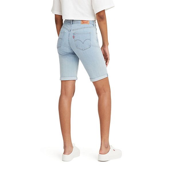 Women's Levi's® Slim Bermuda Long Denim Jean Shorts Light Wash