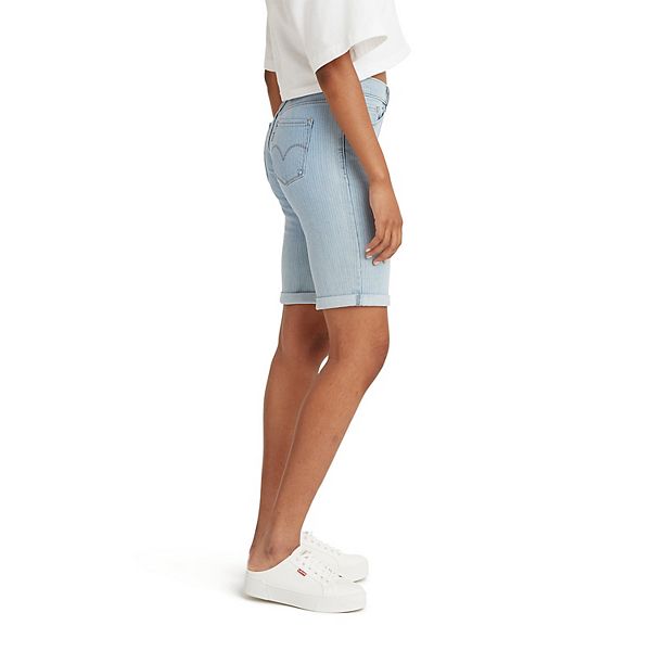 Women's Levi's® Slim Bermuda Long Denim Jean Shorts Light Wash