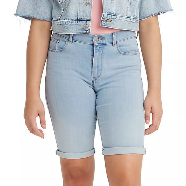 Women's Levi's® Slim Bermuda Long Denim Jean Shorts Light Wash