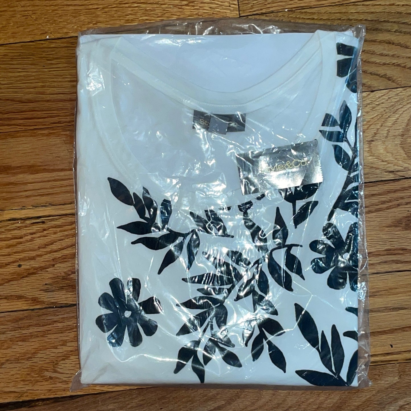 PLUS Size Women's Printed Crewneck Tee Floral Flower Leaf Short sleeve T-Shirt