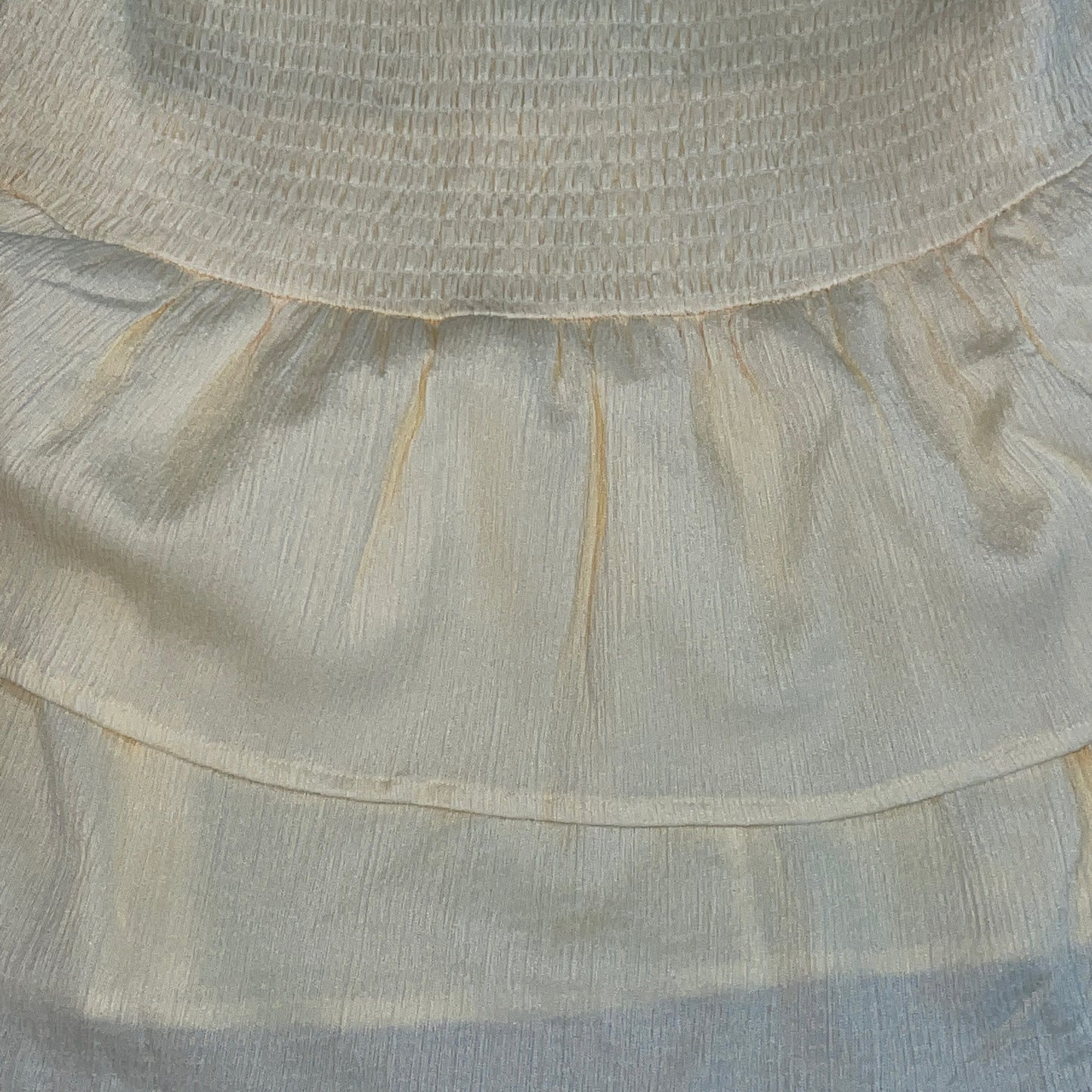 Women's PLUS Sweetheart Neck Shirred Double Layer Ruffle Peplum Top blouse Yellow