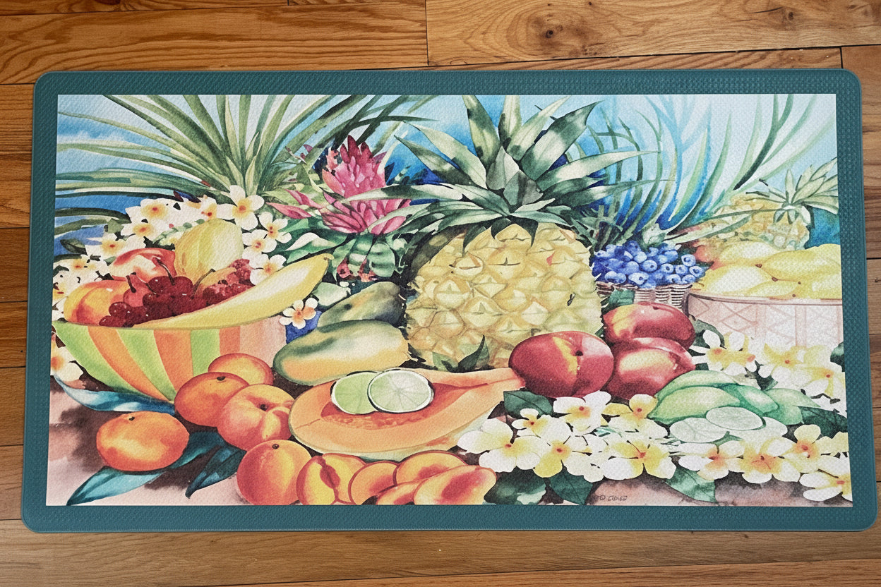 Kitchen Rug Mat Oil & Slip Resistant/ Water Repellent TROPICAL FRUIT