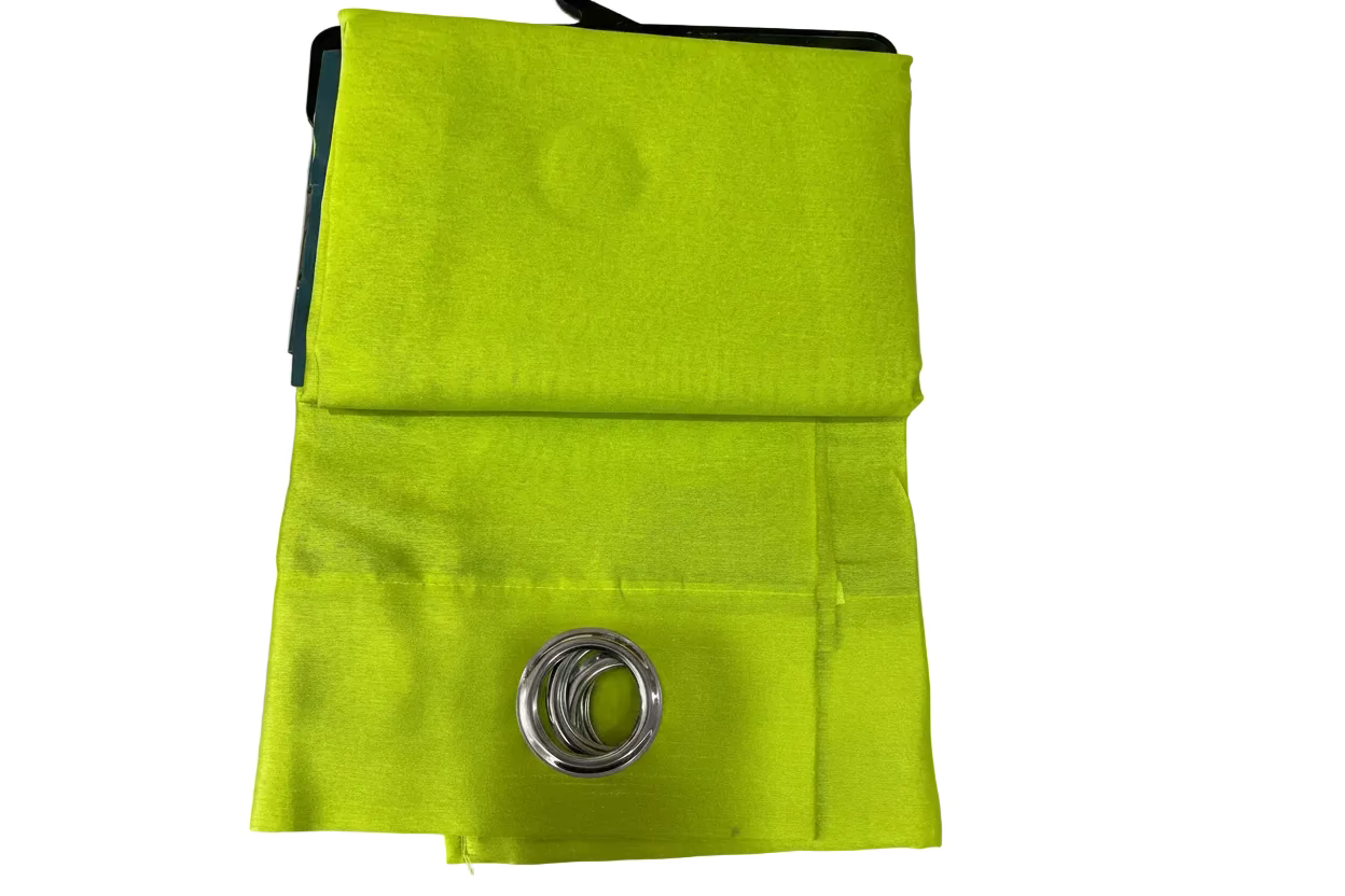 NEW CHRISTINA LIME GREEN Semi Sheer Faux Slik Solid Panel