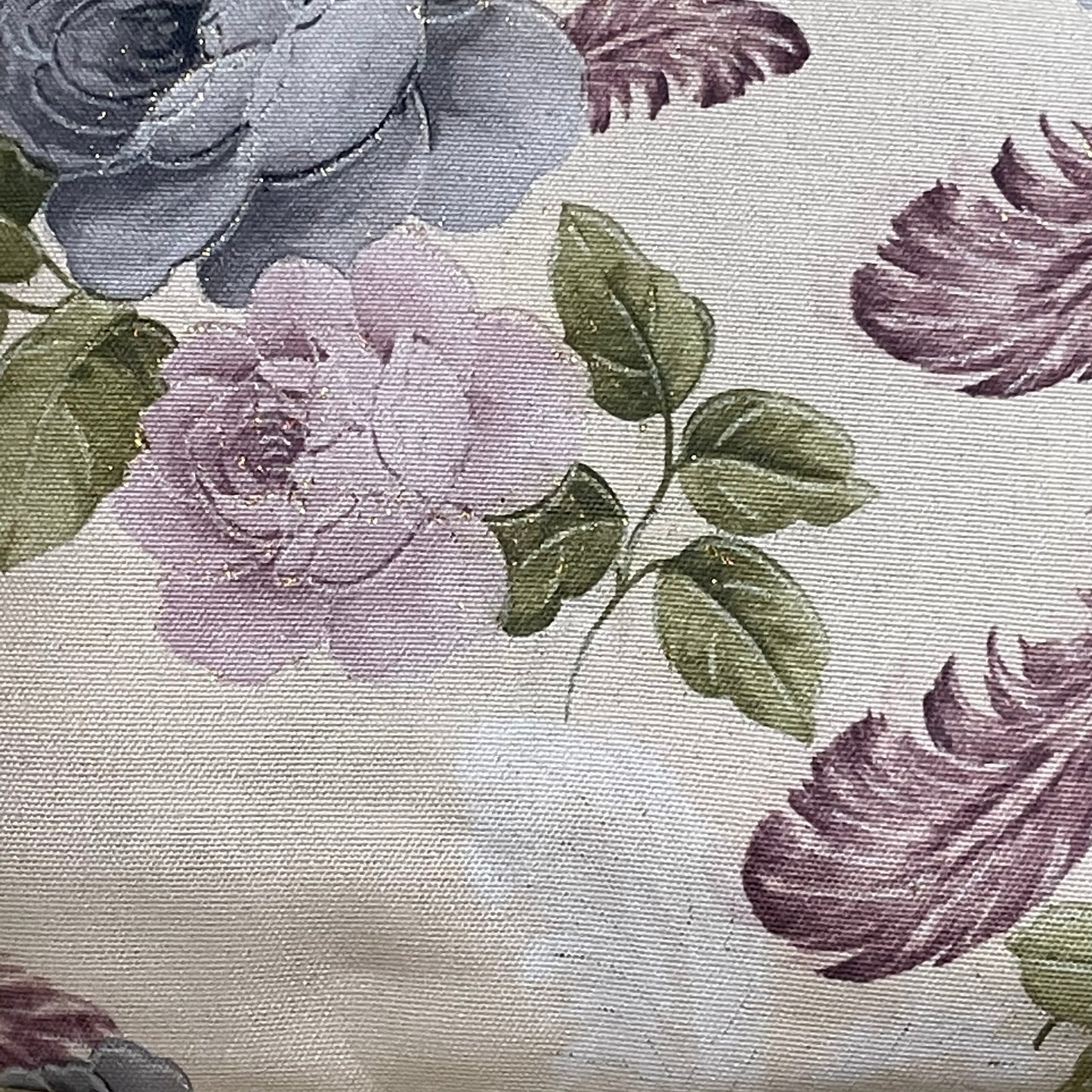 JILLIAN Printed Floral flowers Pattern Panel Curtain with 8 grommets Purple Beige
