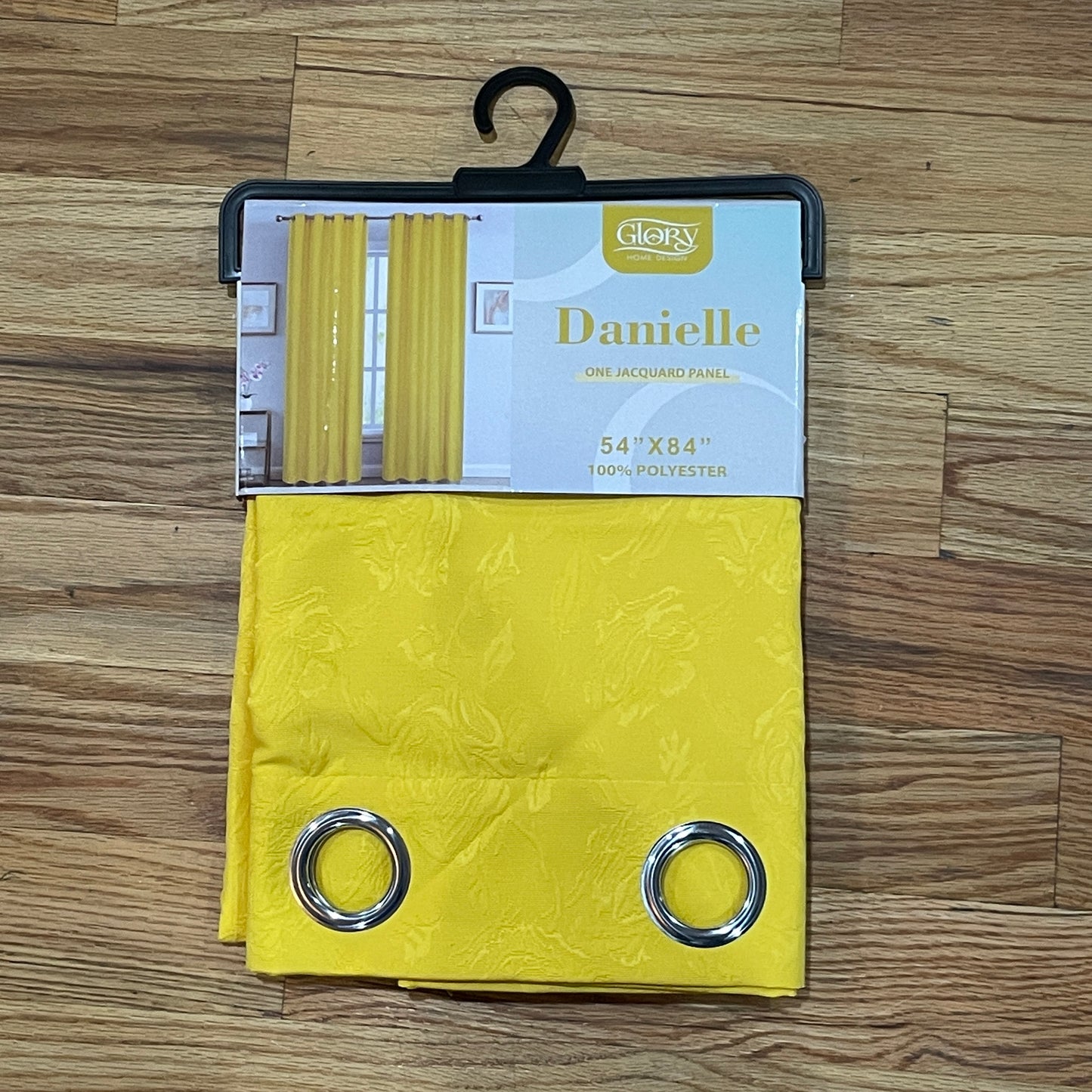 DANIELLE Pattern Panel Curtain Grommet Yellow Floral