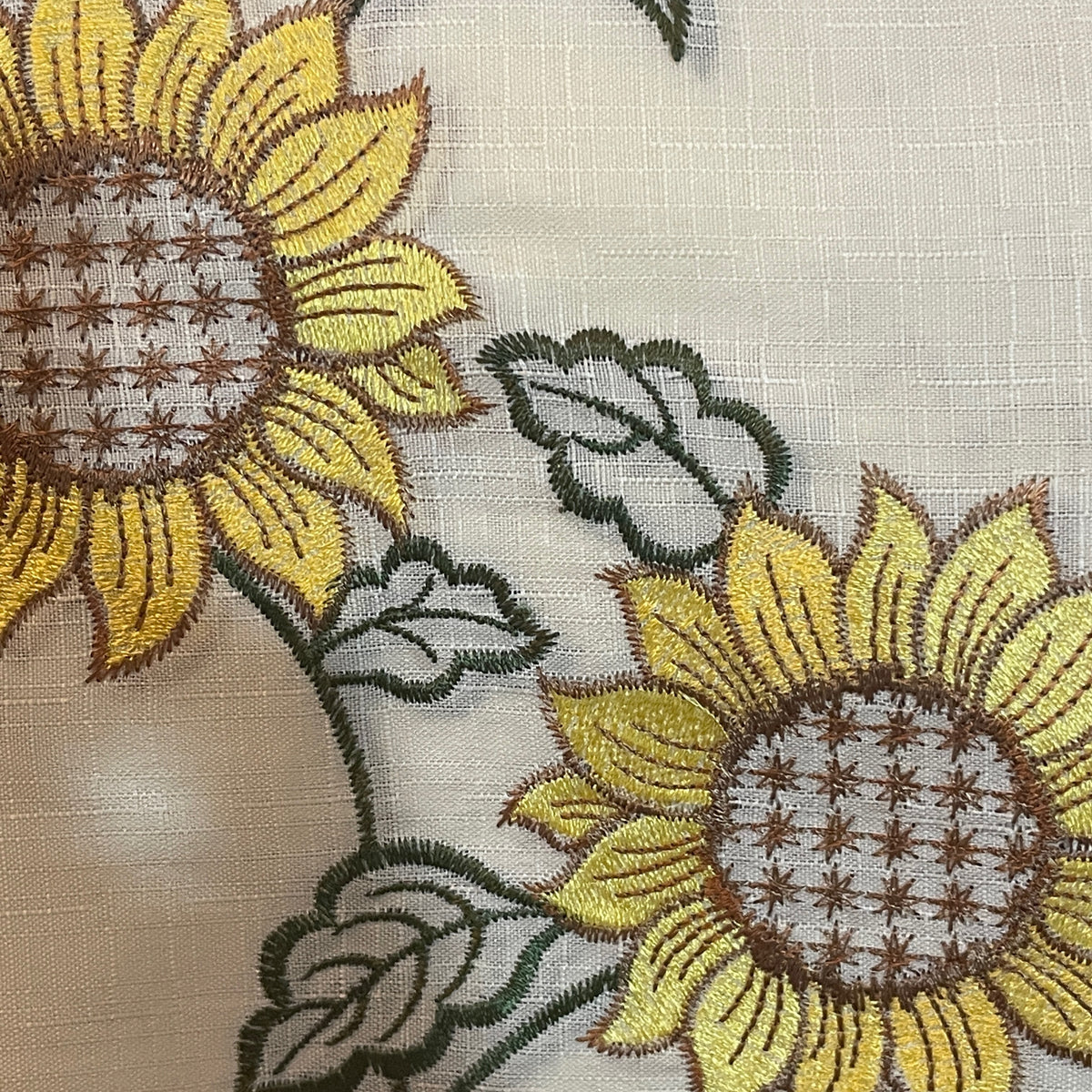 ILANA 3 piece Kitchen curtain Sunflower Embroidered YELLOW