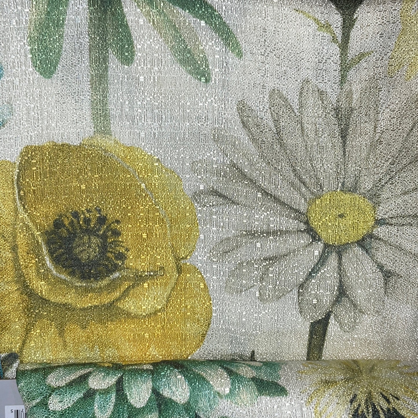 ELIZA Crepe Pattern Panel Curtain w attached lace valance YELLOW