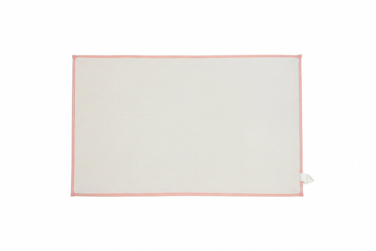 ALLEGRA Square Diamond pattern Soft 2 piece bathroom Mats Rug set Coral
