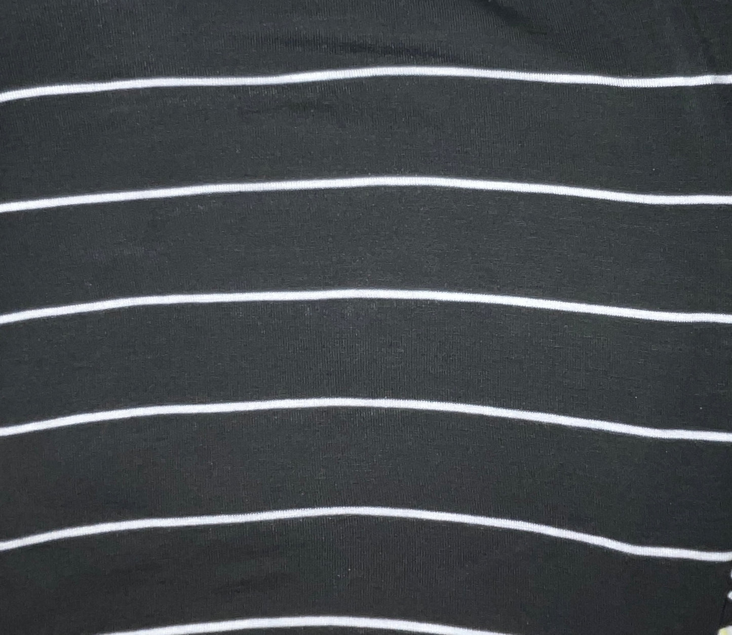 Women's Crew Neck 100% Short Sleeve T-Shirt Striped Black