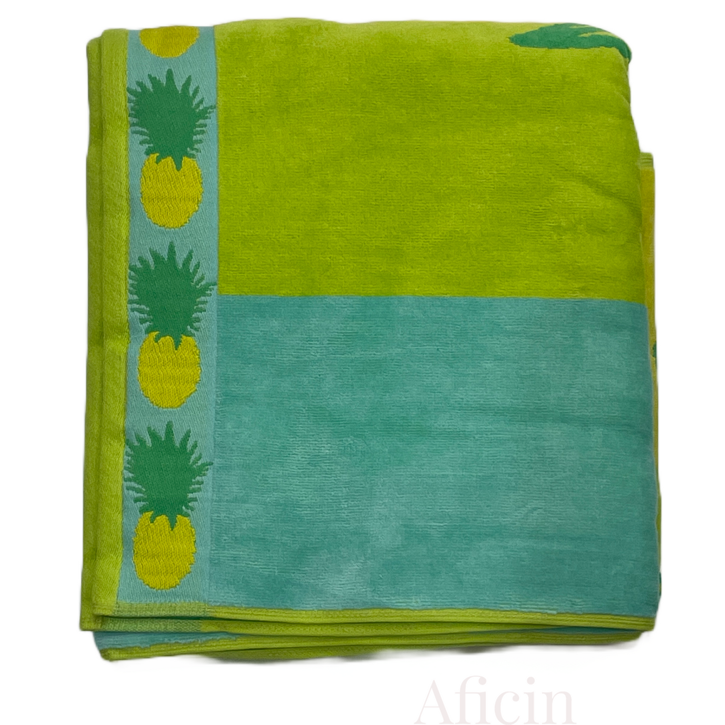Bright & Colorful 40" W x 72" XL Oversized REVERSIBLE EXTRA-LARGE Towel Bath Sheets Beach Green Pineapple