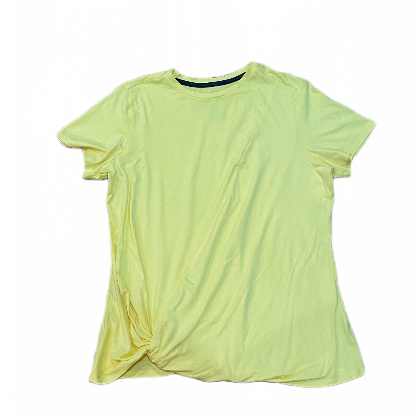 Women's Crew Neck Short Sleeve Twisted knot T-Shirt Lemon Yellow