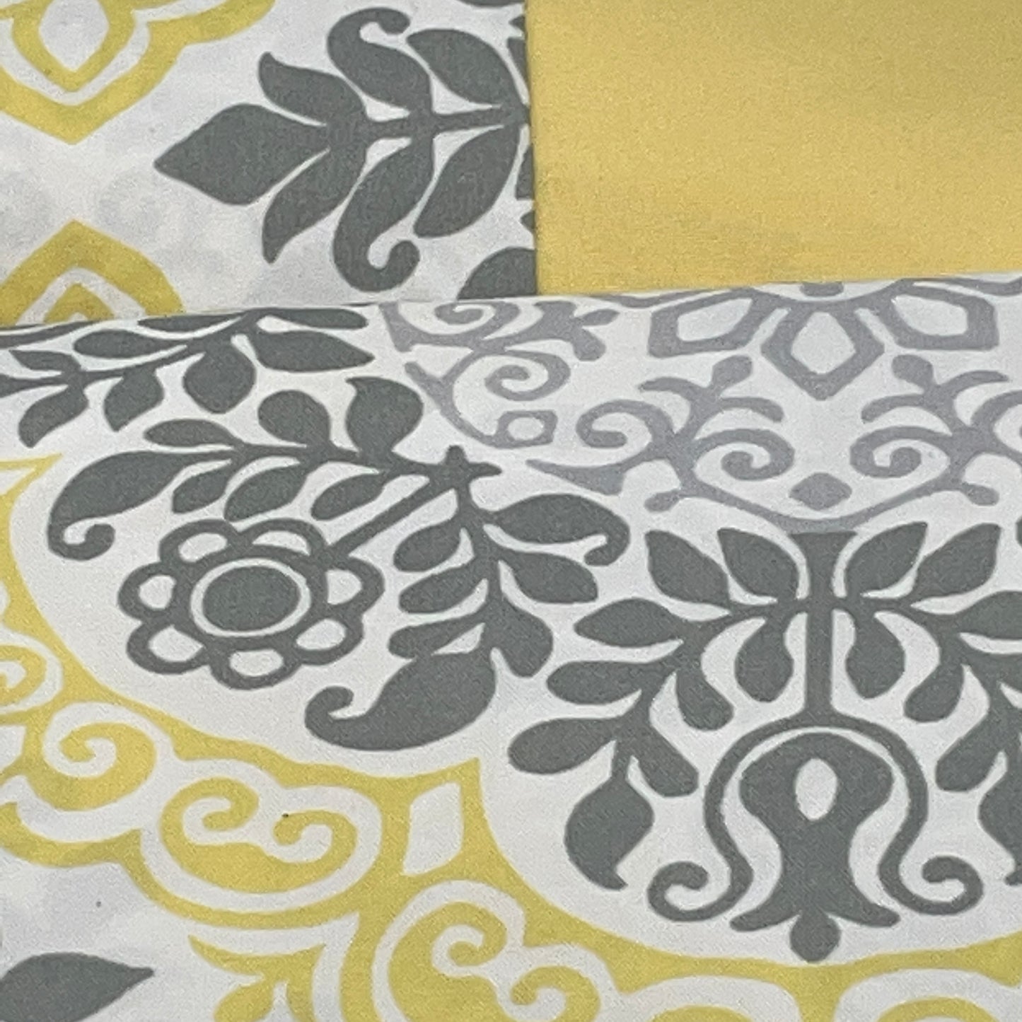 Luxury 6 piece Print Sheet Set Soft 1800 Gray Yellow FULL