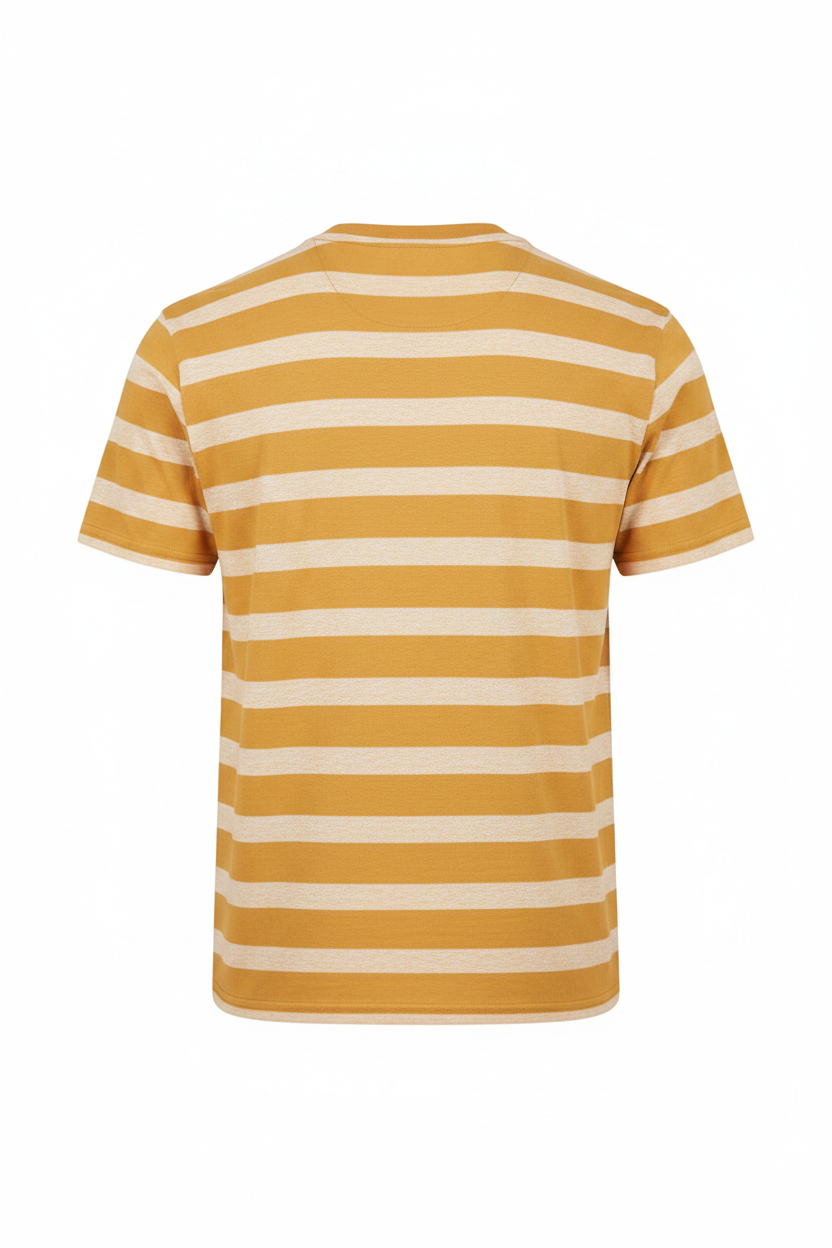 Men's Striped Crew-Neck T-Shirt for Men Gold