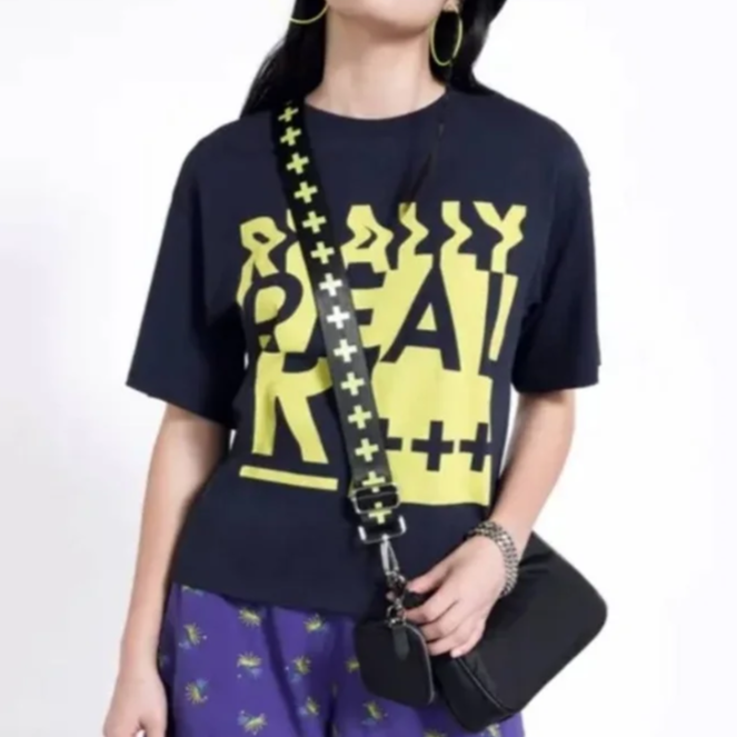 Women's Boxy Graphic Print " REALLY REAL" Tee T-Shirt
