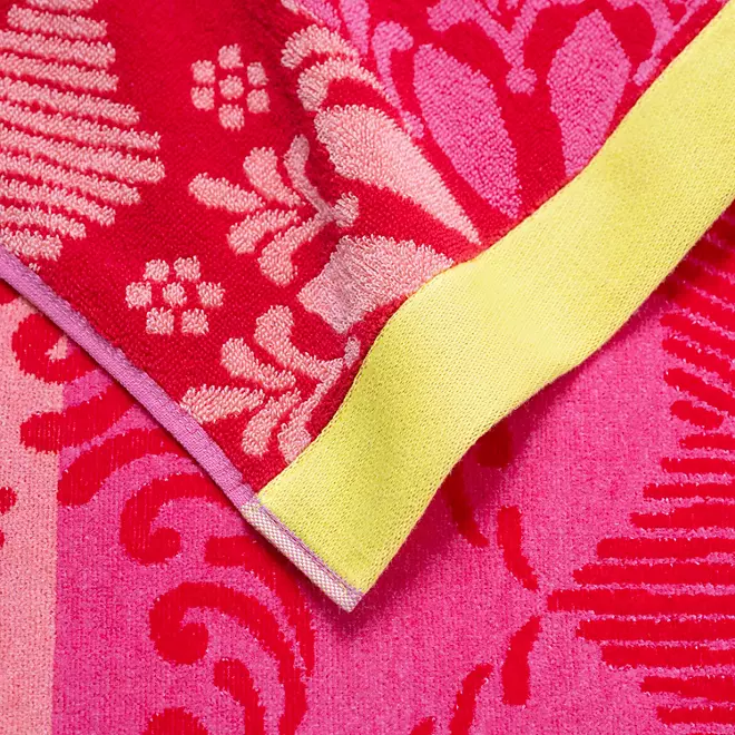 Bright & Colorful 40" W x 72" XL Oversized REVERSIBLE EXTRA-LARGE Towel Bath Sheets Beach Red Paisley