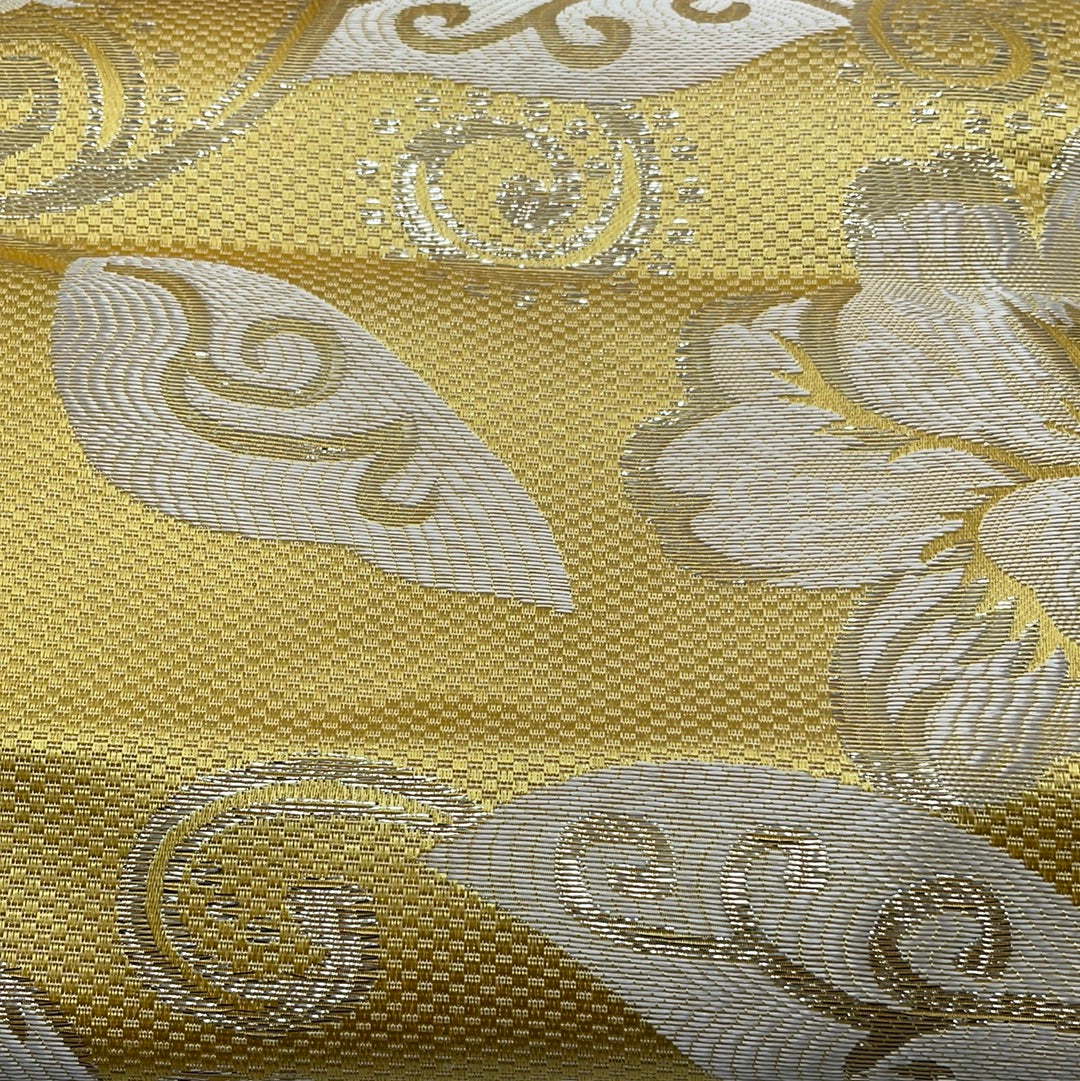 Golden Yellow Printed Floral Pattern Panel Curtian