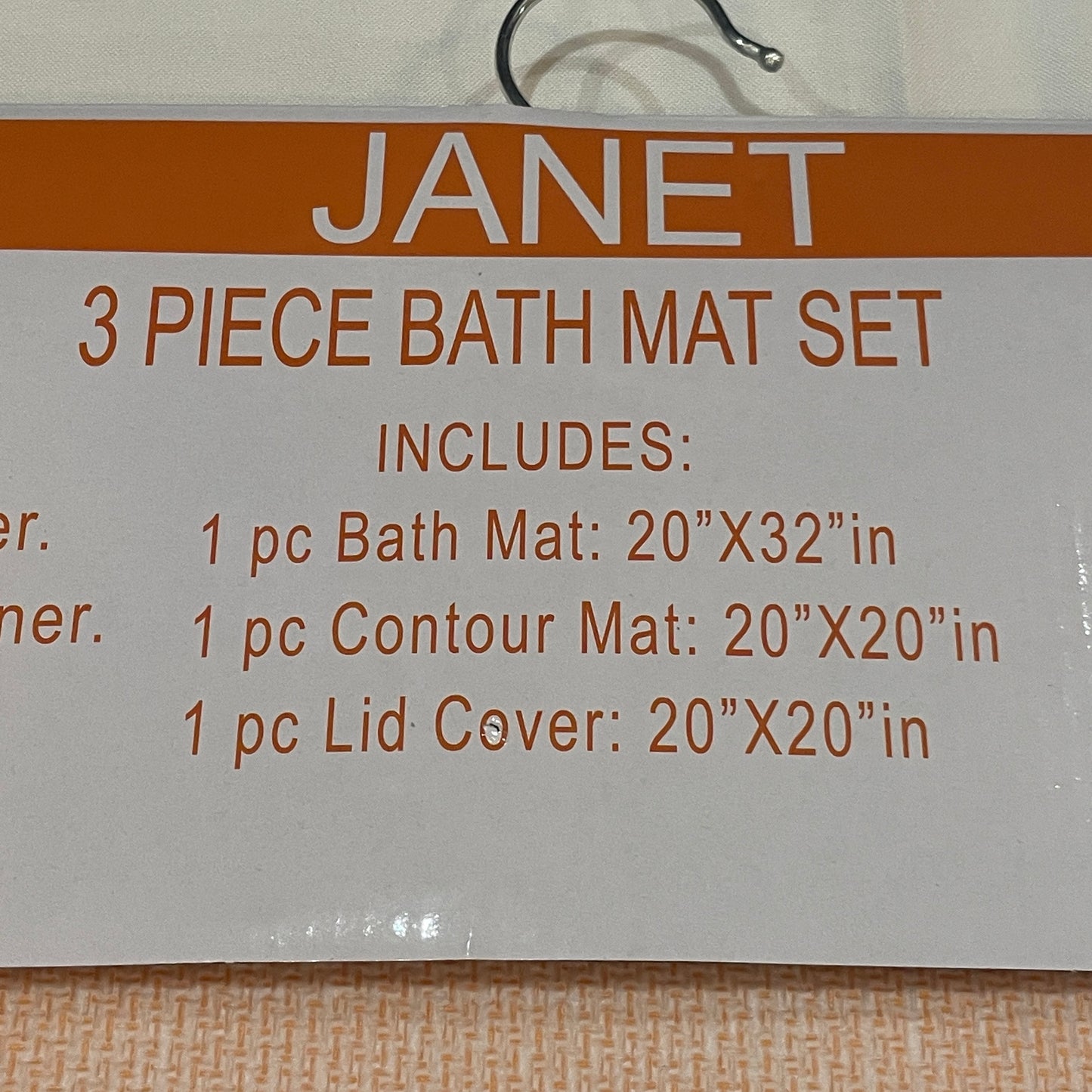 Soft 3 piece bathroom Mats Rug set Orange