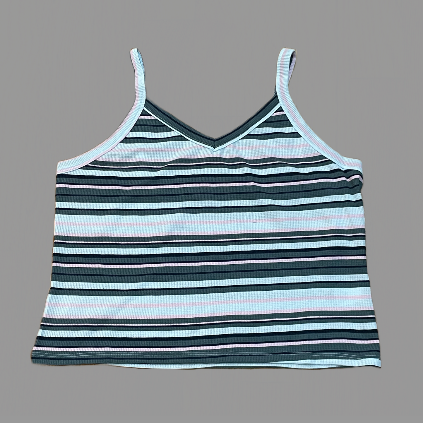 Women's Striped Plus Size Cropped Wide-Strap Cami Top