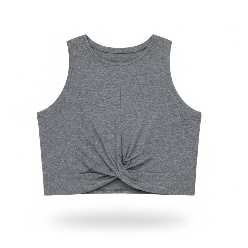 Women's Solid Cropped Twist-Front Tank Plus Size