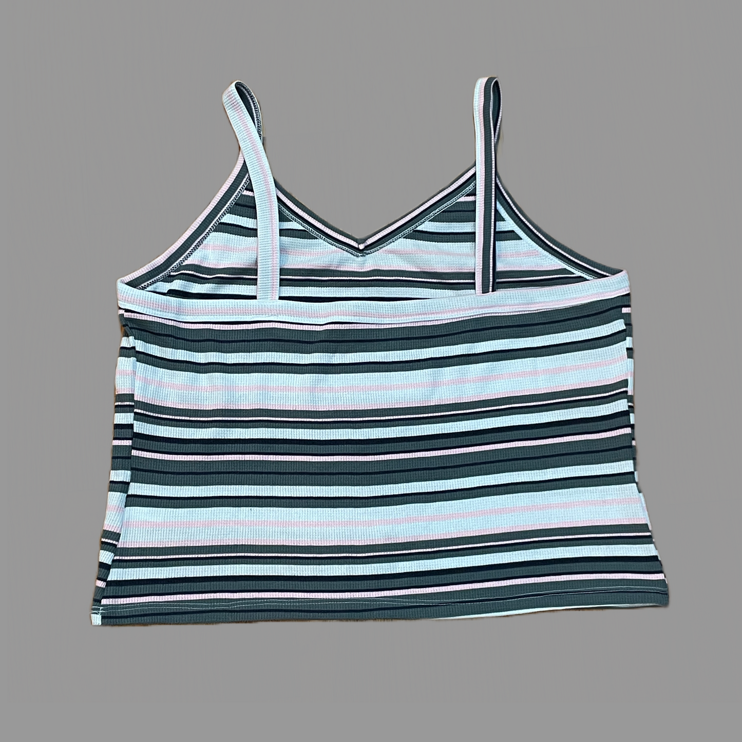 Women's Striped Plus Size Cropped Wide-Strap Cami Top