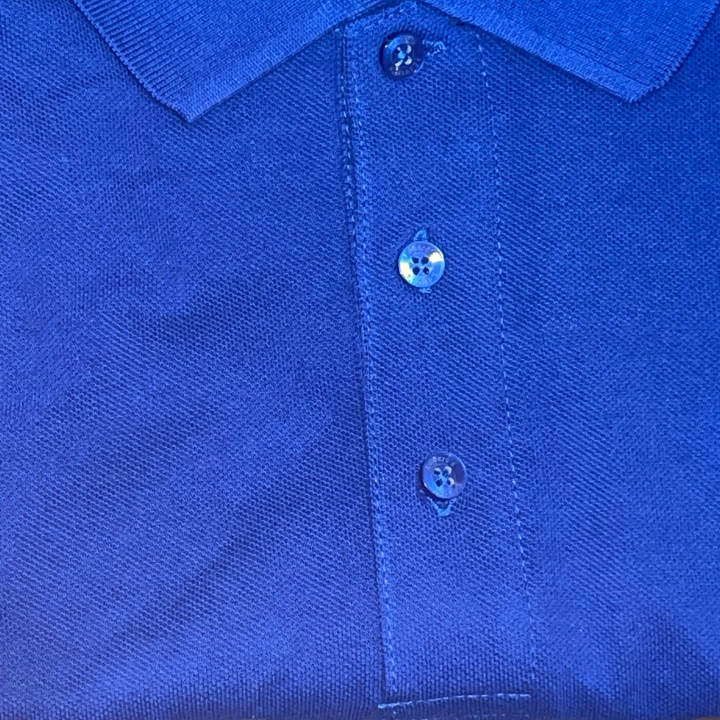 Men's 100% Cotton Long Sleeve Polo Shirt Royal Blue