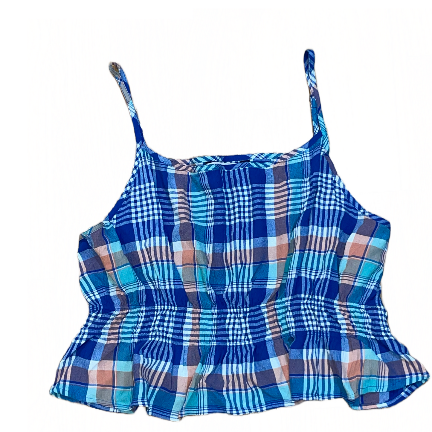 Women's Plaid Plus SizeCropped Cinch-Waist Tank