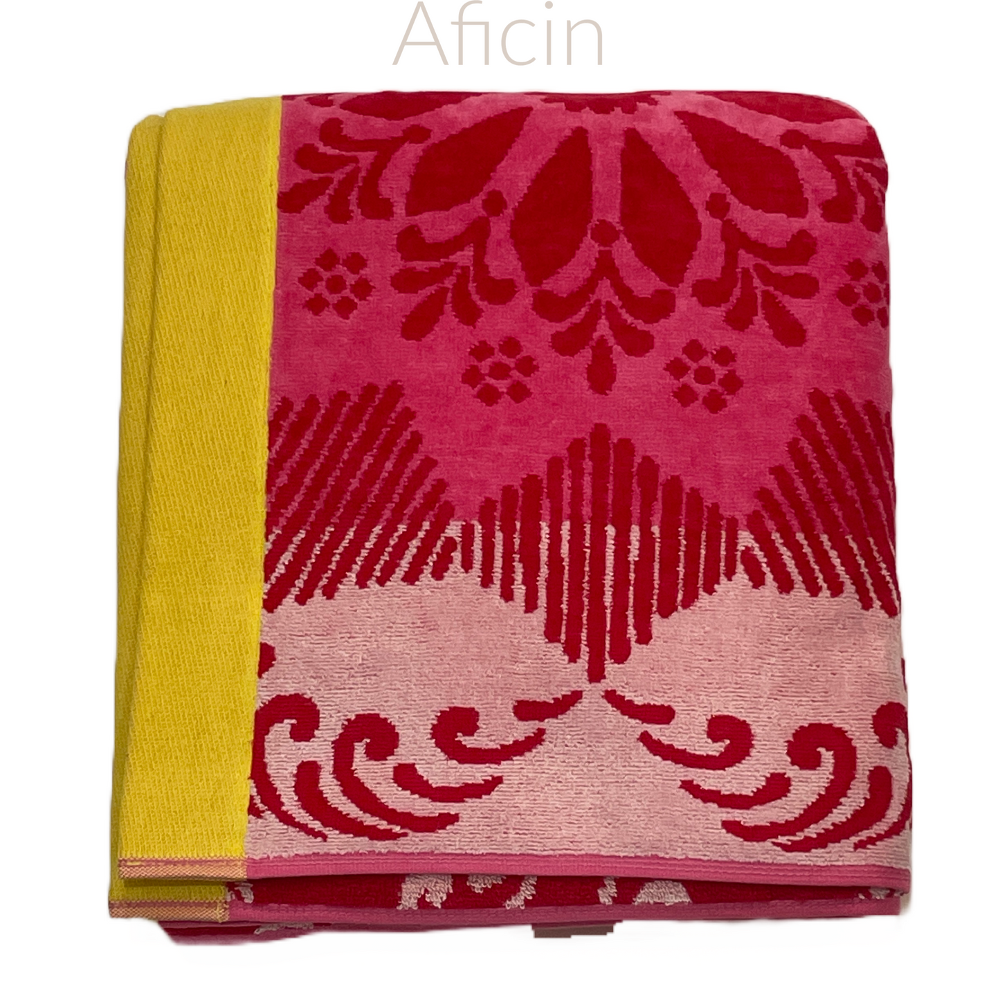 Bright & Colorful 40" W x 72" XL Oversized REVERSIBLE EXTRA-LARGE Towel Bath Sheets Beach Red Paisley