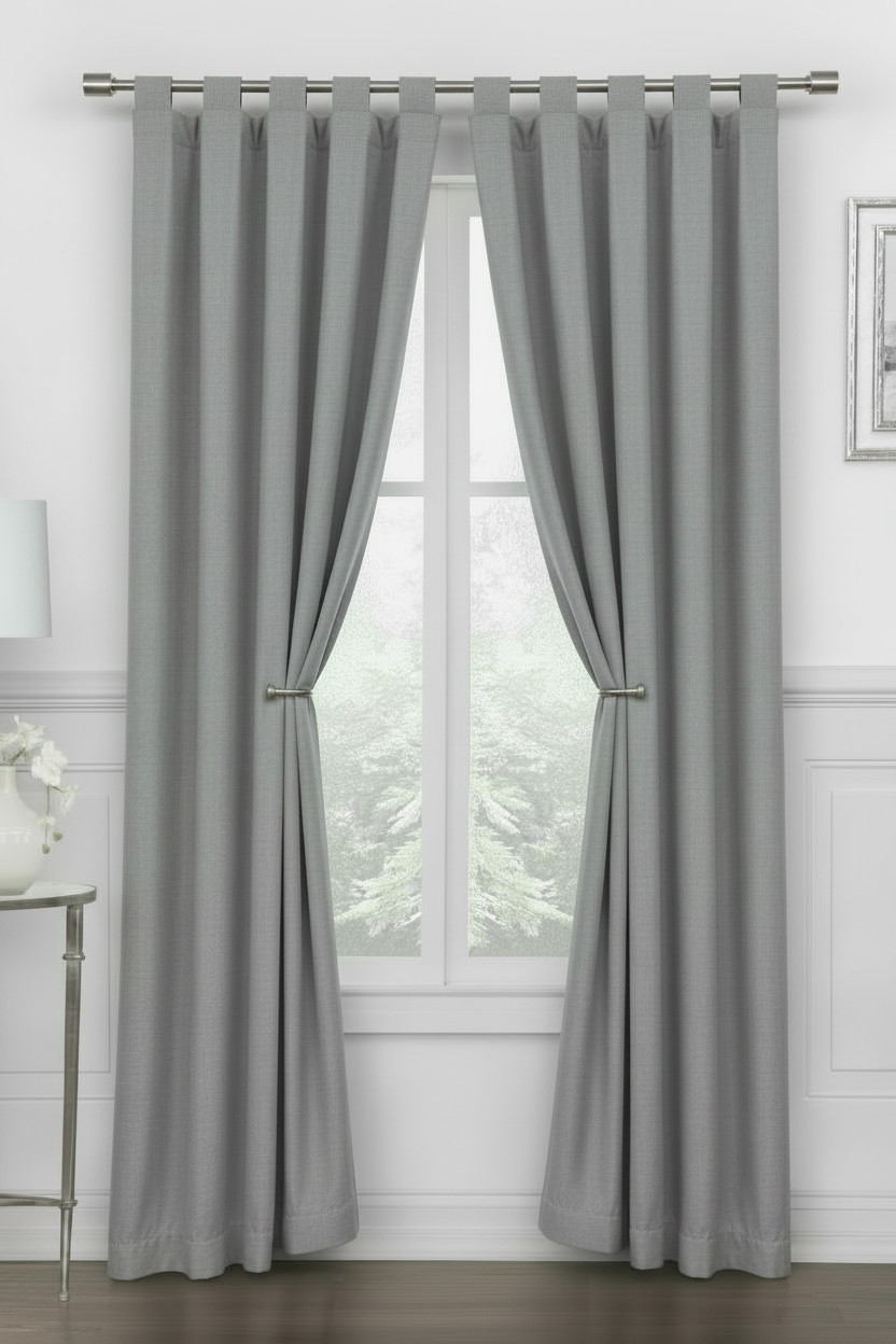 LUNA SHIMMER SILVER Delicate lurex weave Curtain w Silver 50 X 64