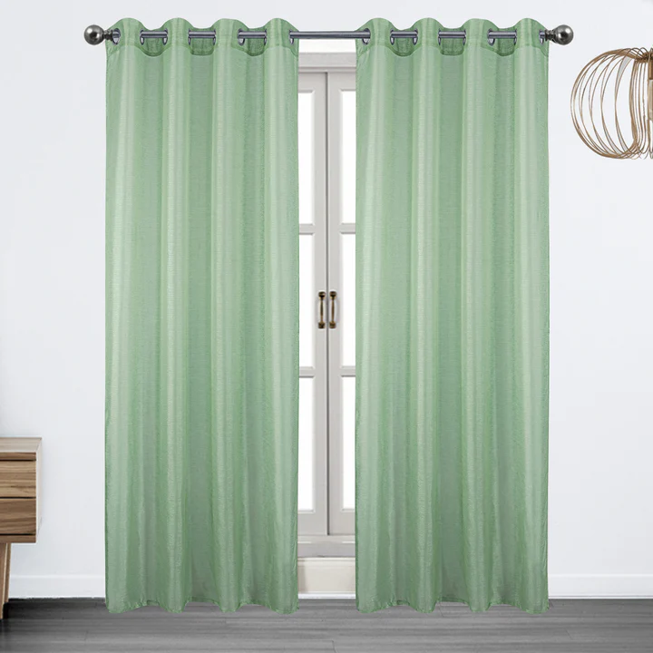 Metallic Sheer Shimmering Lurex Sheer Grommet Window Panel, 54 x 90 Green