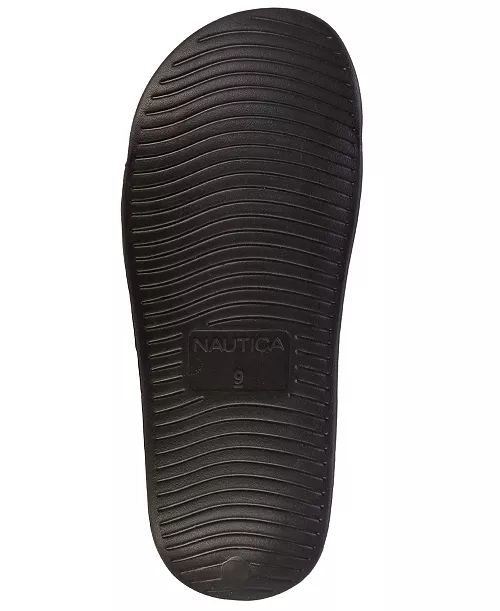 Men's Nautica Black emblem Logo Slide Slippers