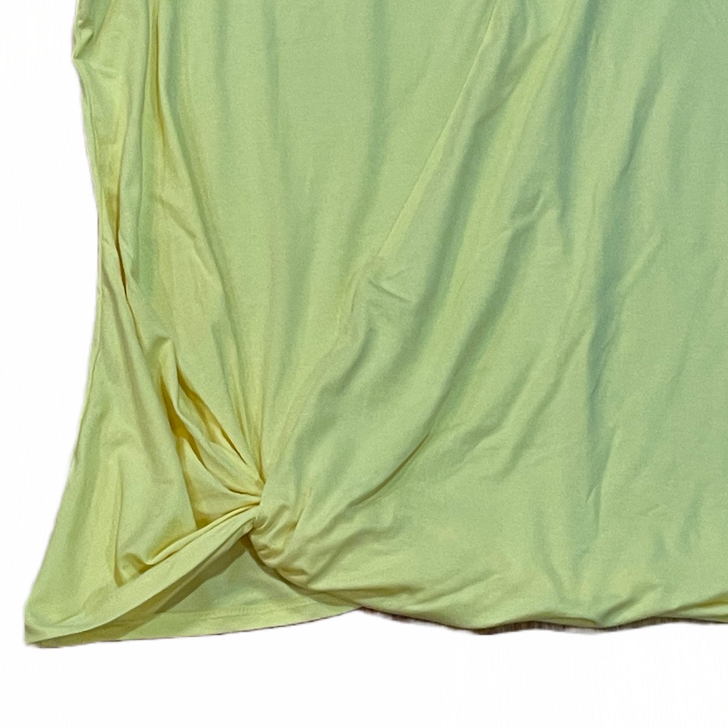 Women's Crew Neck Short Sleeve Twisted knot T-Shirt Lemon Yellow