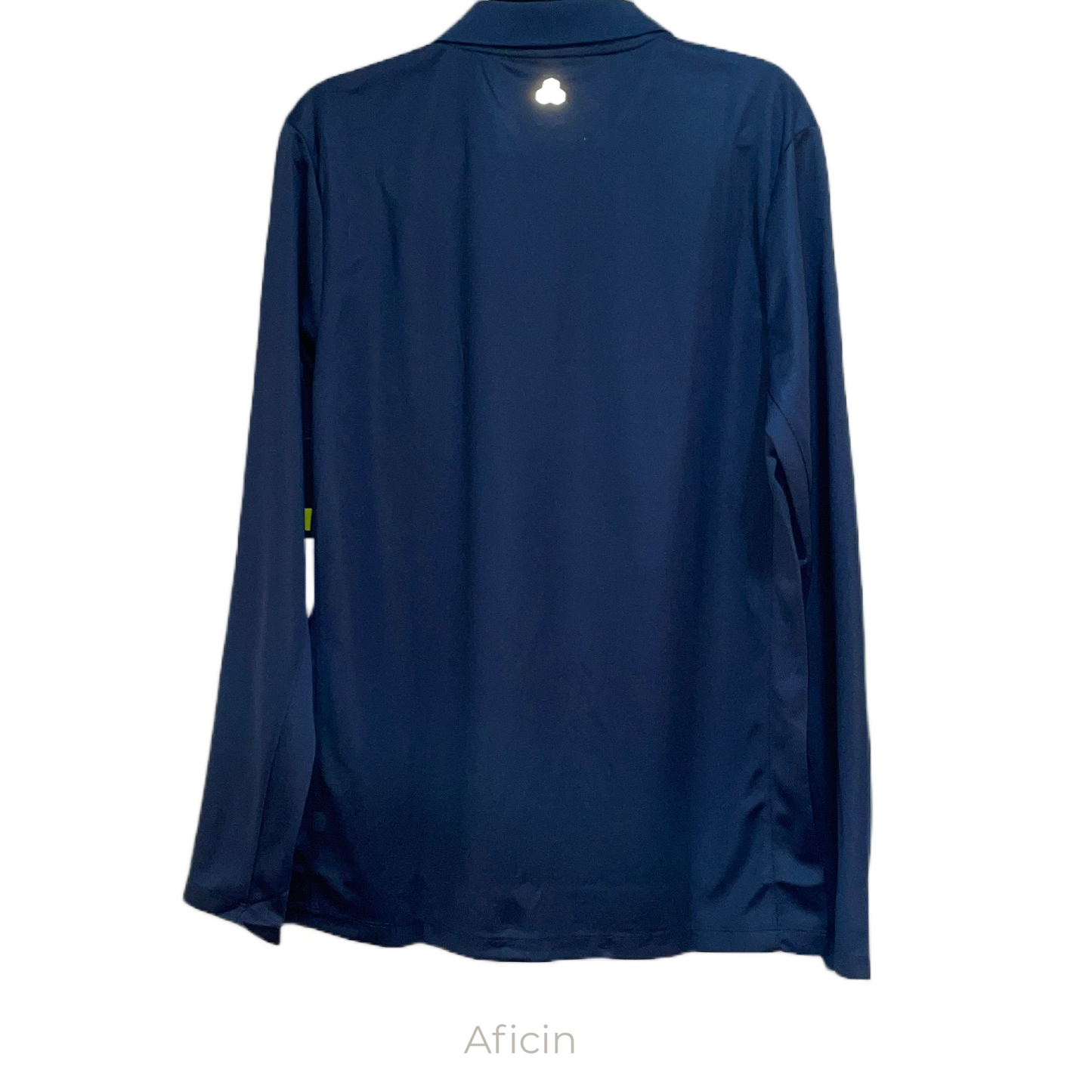 Men's Long Sleeve Polo Polyester Dress Shirt Navy Blue
