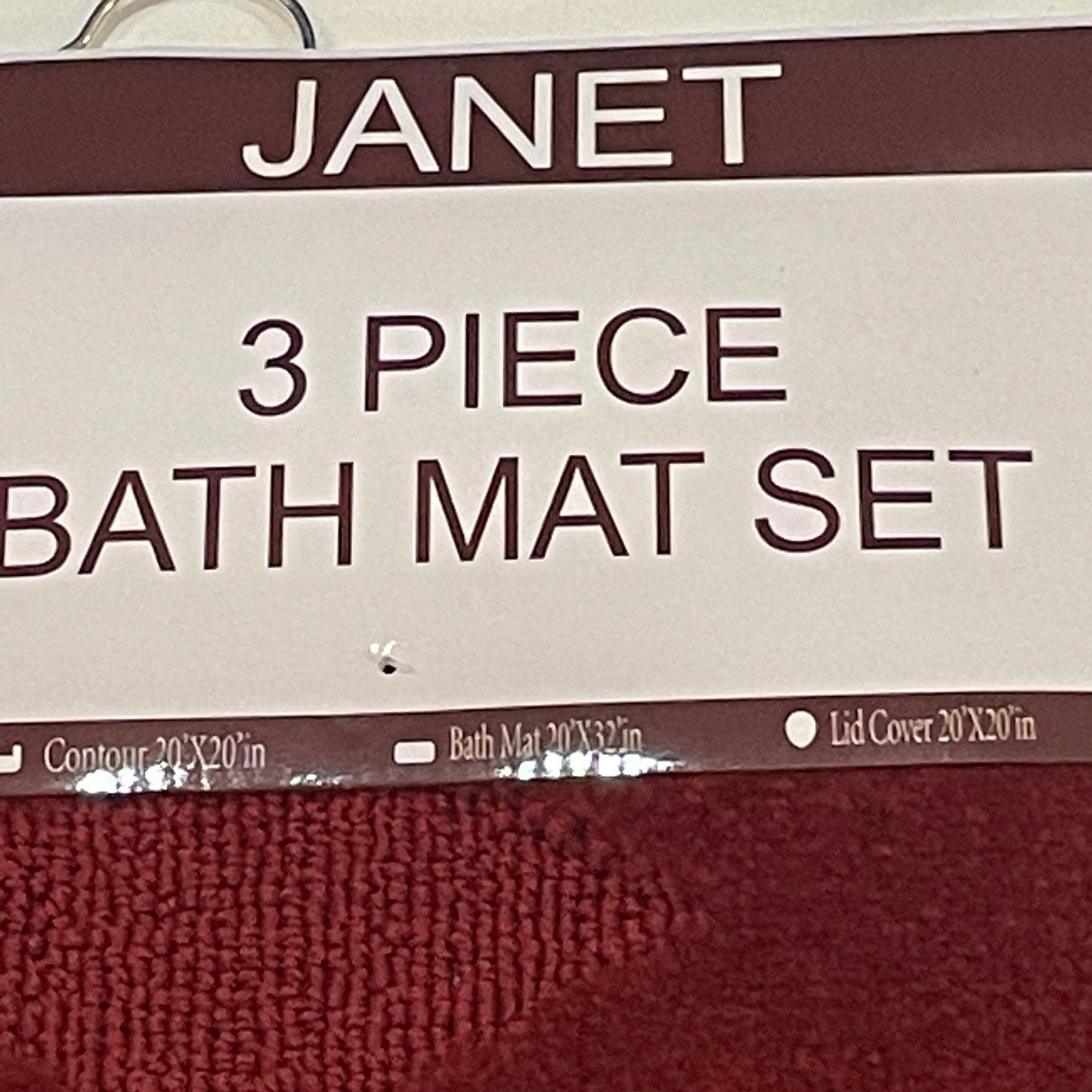 Soft 3 piece bathroom Mats Rug set Burgundy