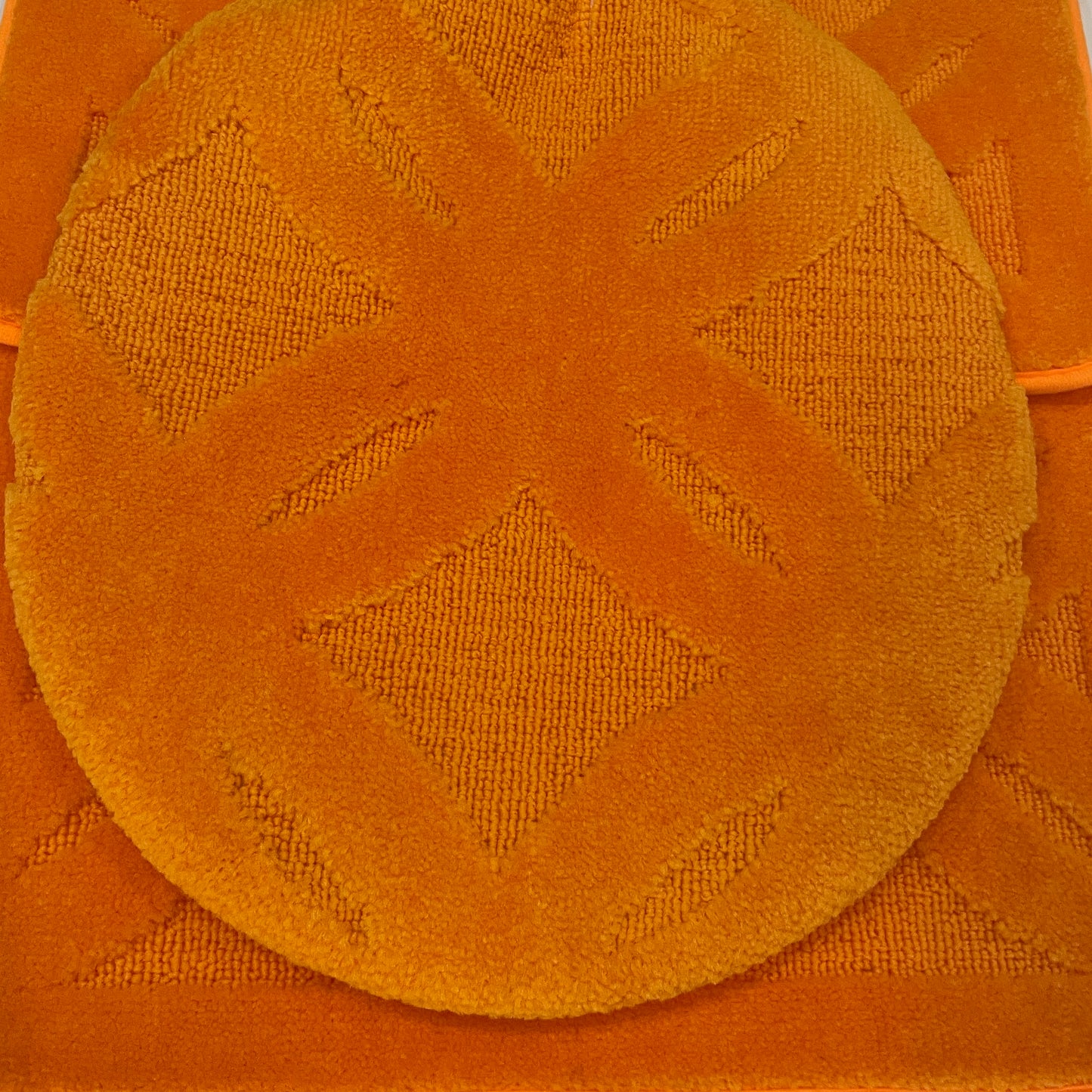 Soft 3 piece bathroom Mats Rug set Orange