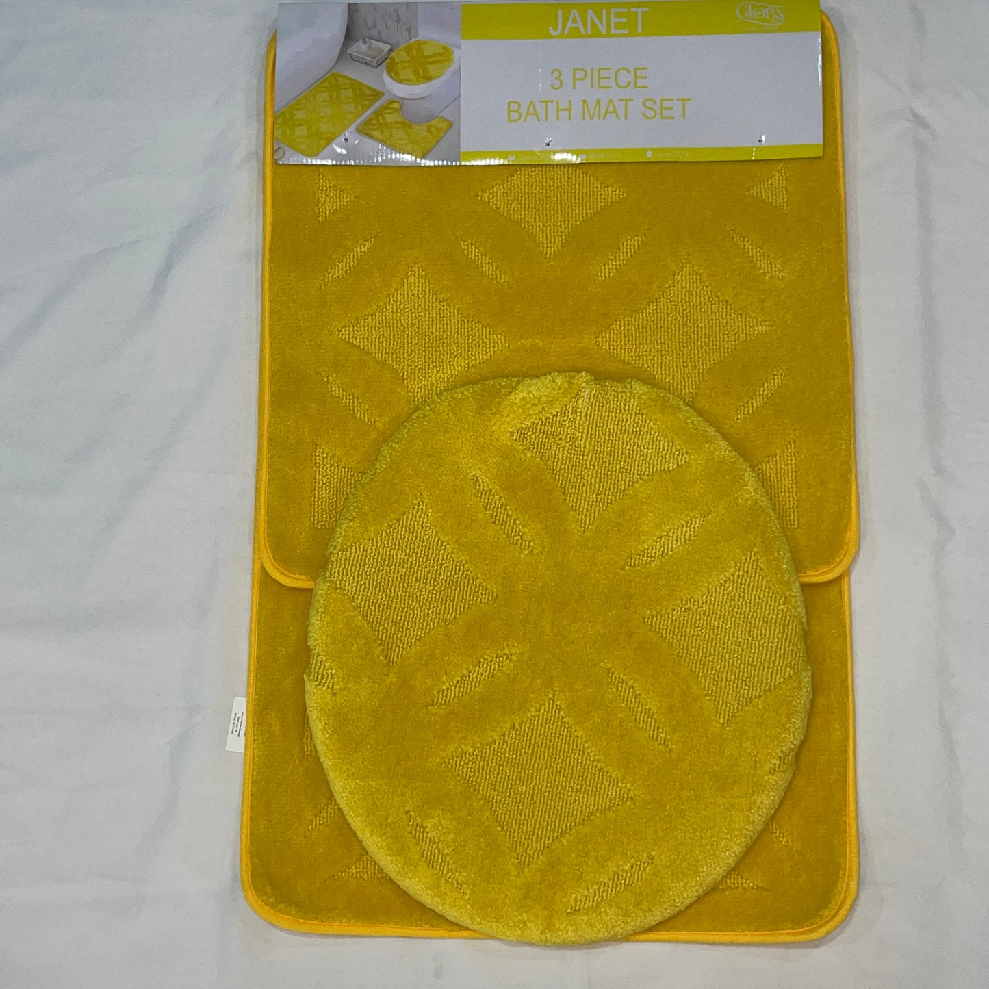 Soft 3 piece bathroom Mats Rug set Yellow