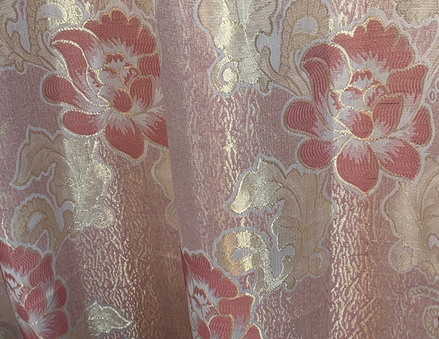 DANIELLE Big PrintFloral Pattern Panel Curtain with 8 grommets Pink Shimmer Flower