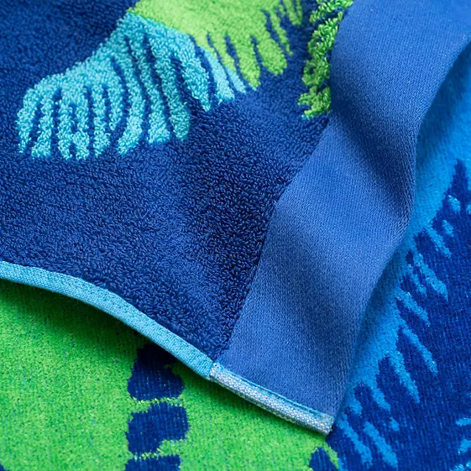 Bright & Colorful 40" W x 72" XL Oversized REVERSIBLE EXTRA-LARGE Towel Bath Sheets Beach Blue Palm