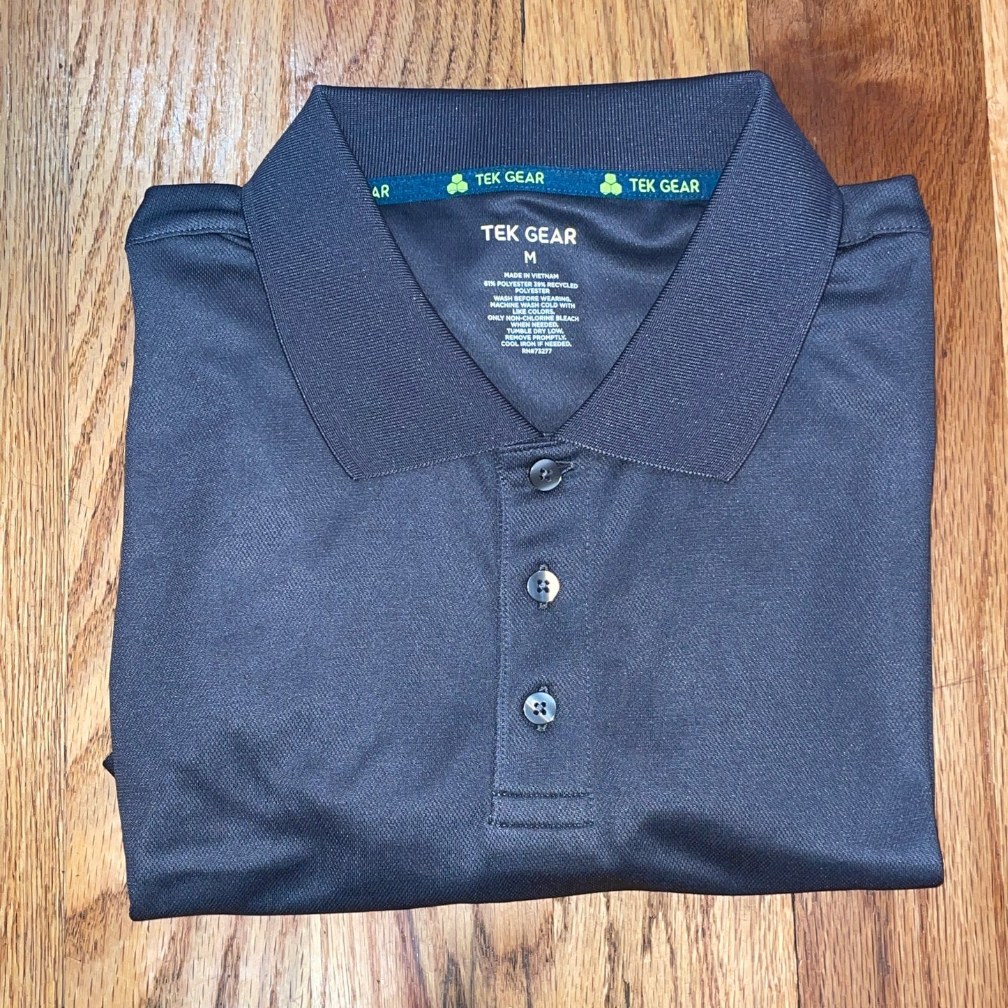 Men's Long Sleeve Polo Polyester Dress Shirt Navy Blue