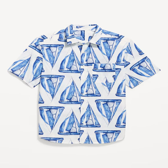 Mens Classic Fit Everyday Shirt Boat Blue button down Shirt