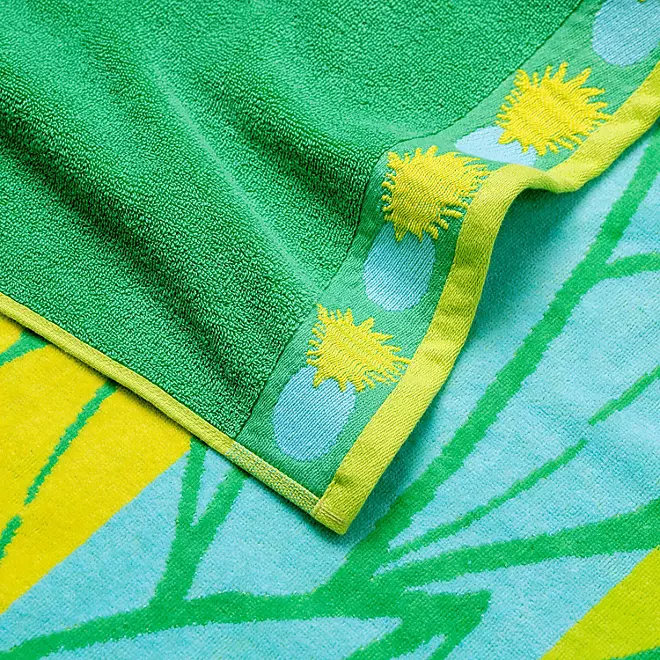 Bright & Colorful 40" W x 72" XL Oversized REVERSIBLE EXTRA-LARGE Towel Bath Sheets Beach Green Pineapple