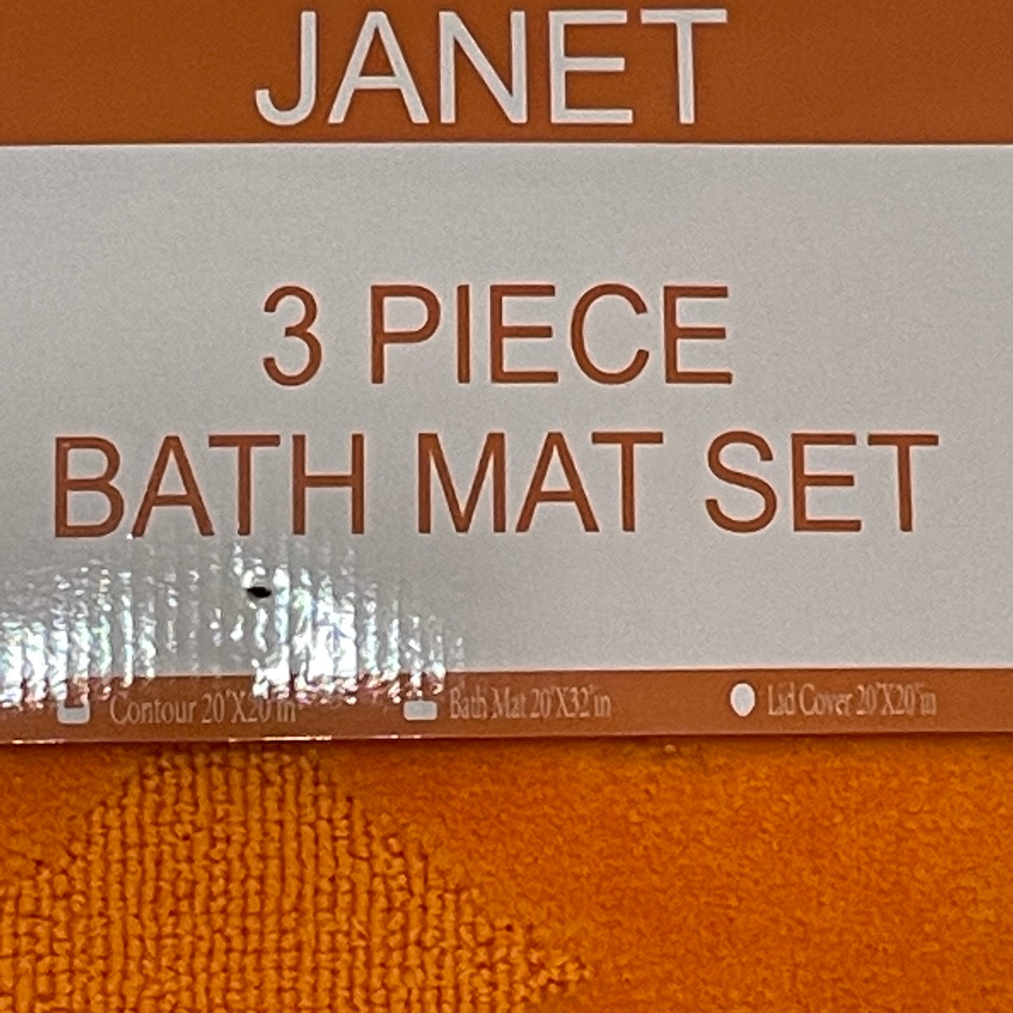 Soft 3 piece bathroom Mats Rug set Orange