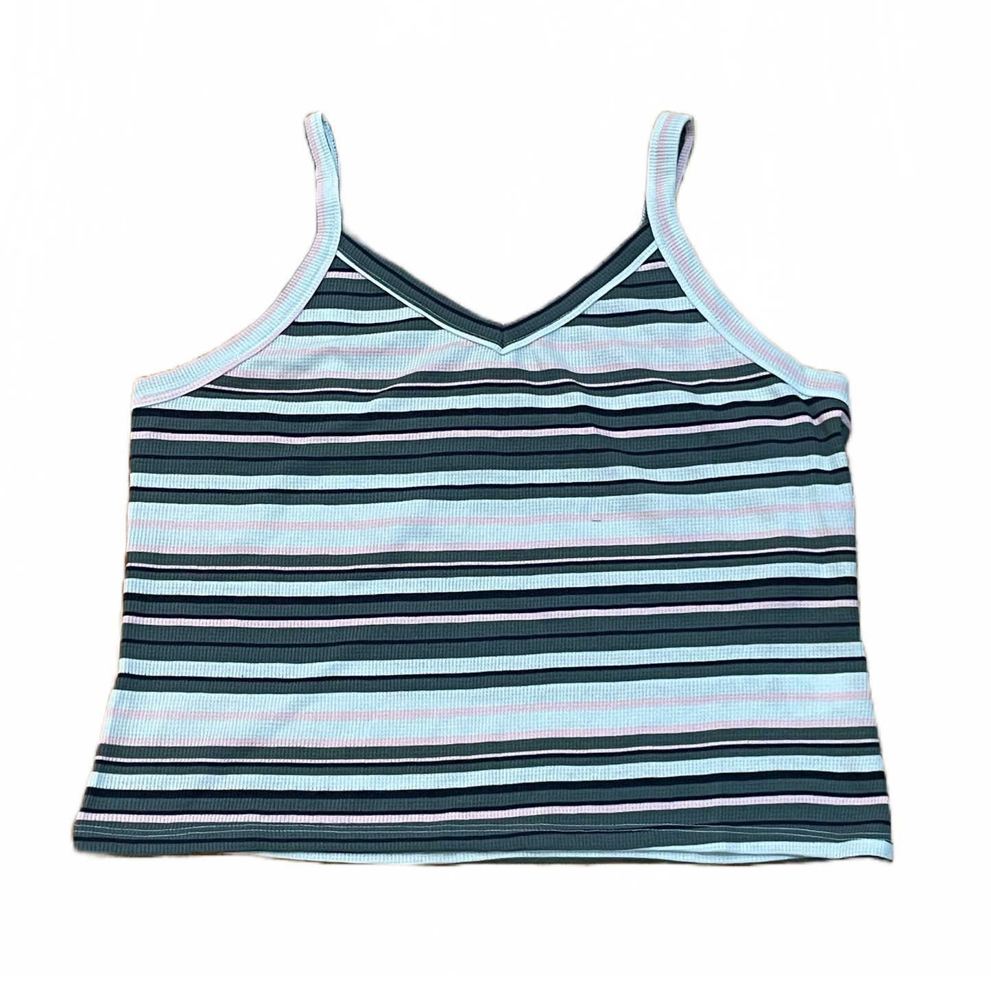 Women's Striped Plus Size Cropped Wide-Strap Cami Top