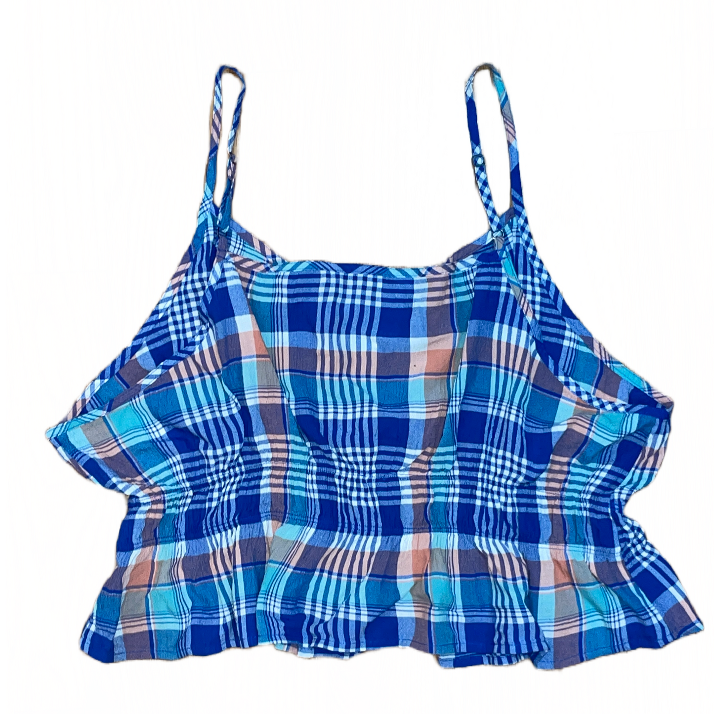 Women's Plaid Plus SizeCropped Cinch-Waist Tank