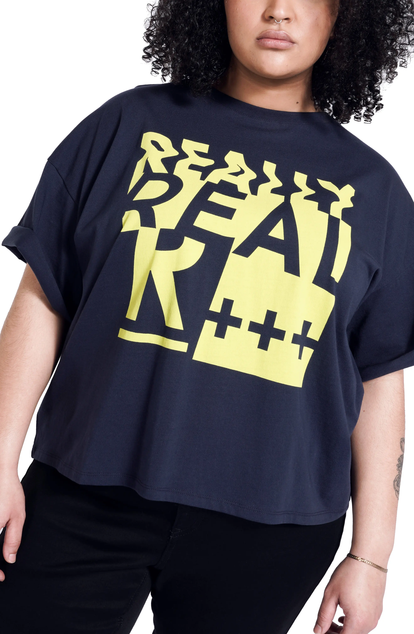 Women's Boxy Graphic Print " REALLY REAL" Tee T-Shirt