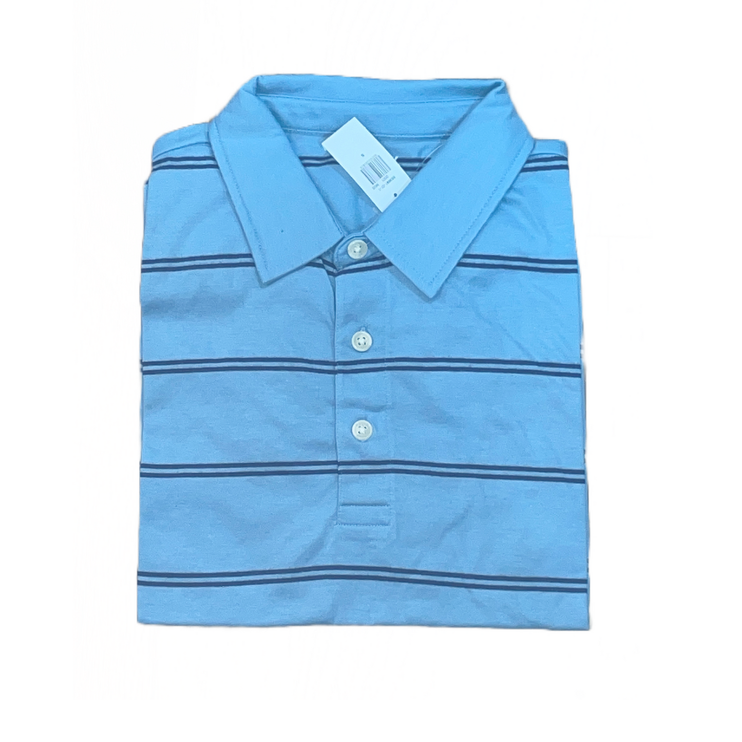 Men's Classic Fit Striped Jersey Polo for Blue Stripe