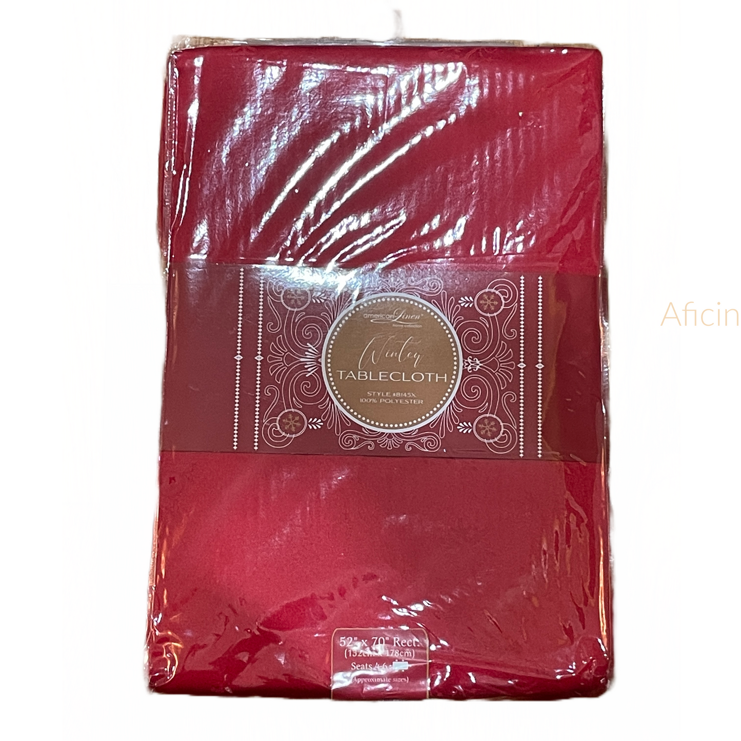 Snowflake Jacquard Fabric Holiday, Christmas Tablecloth 52 x 70