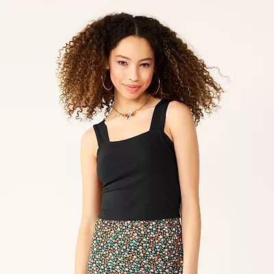 Squareneck Tank Top black