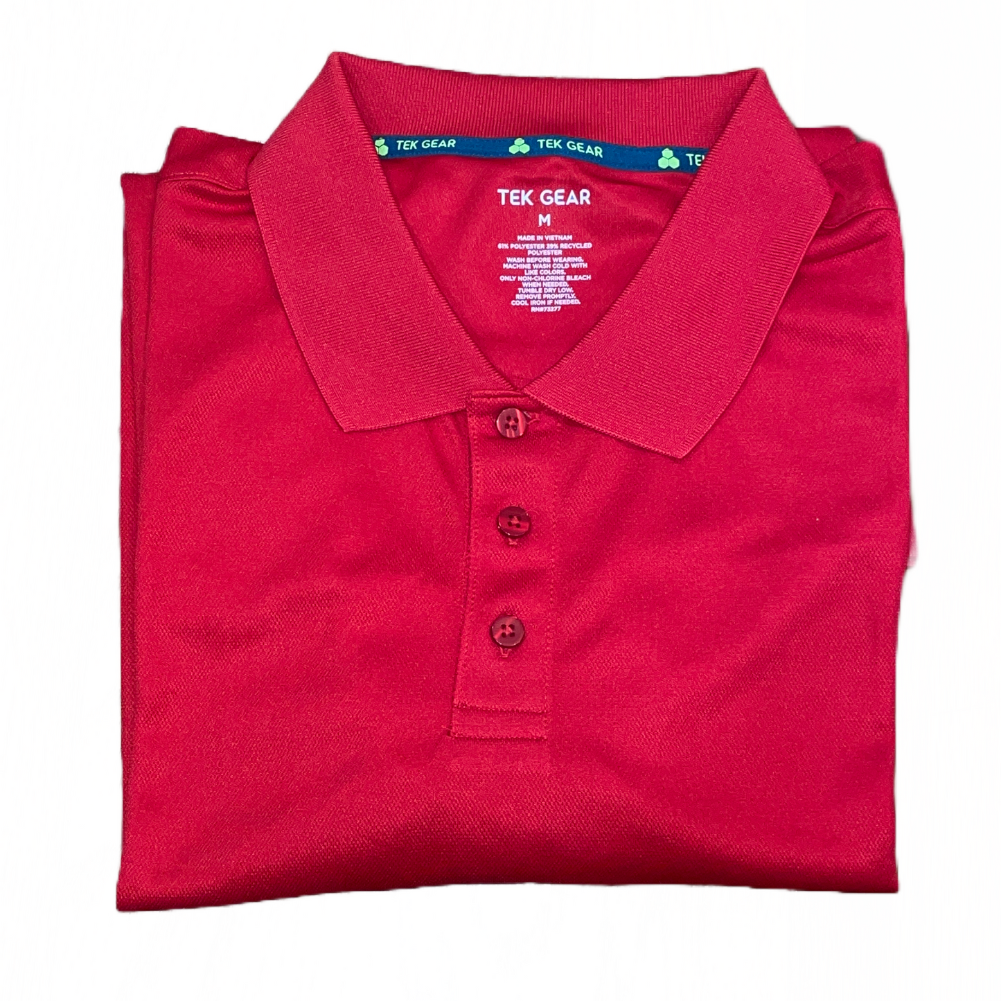 Men's Long Sleeve Polo Polyester Dress Shirt Red