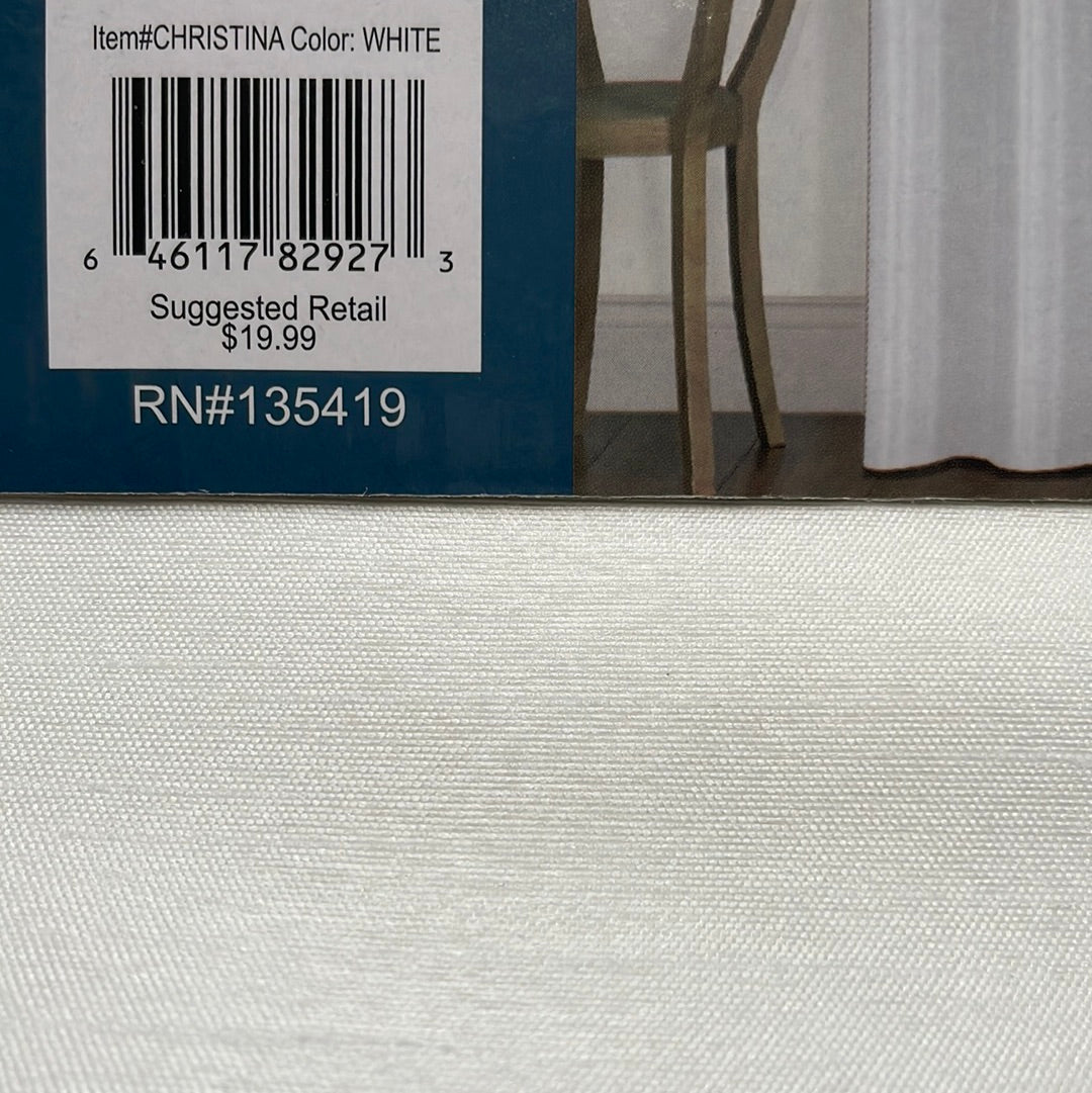 Faux Silk Curtain Panel Curtian with 8 grommets White