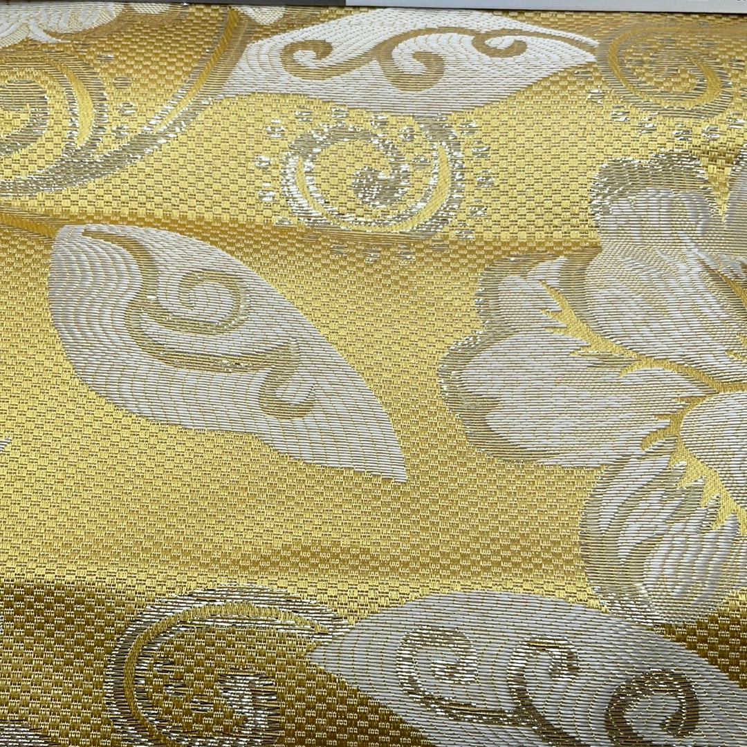 Golden Yellow Printed Floral Pattern Panel Curtian